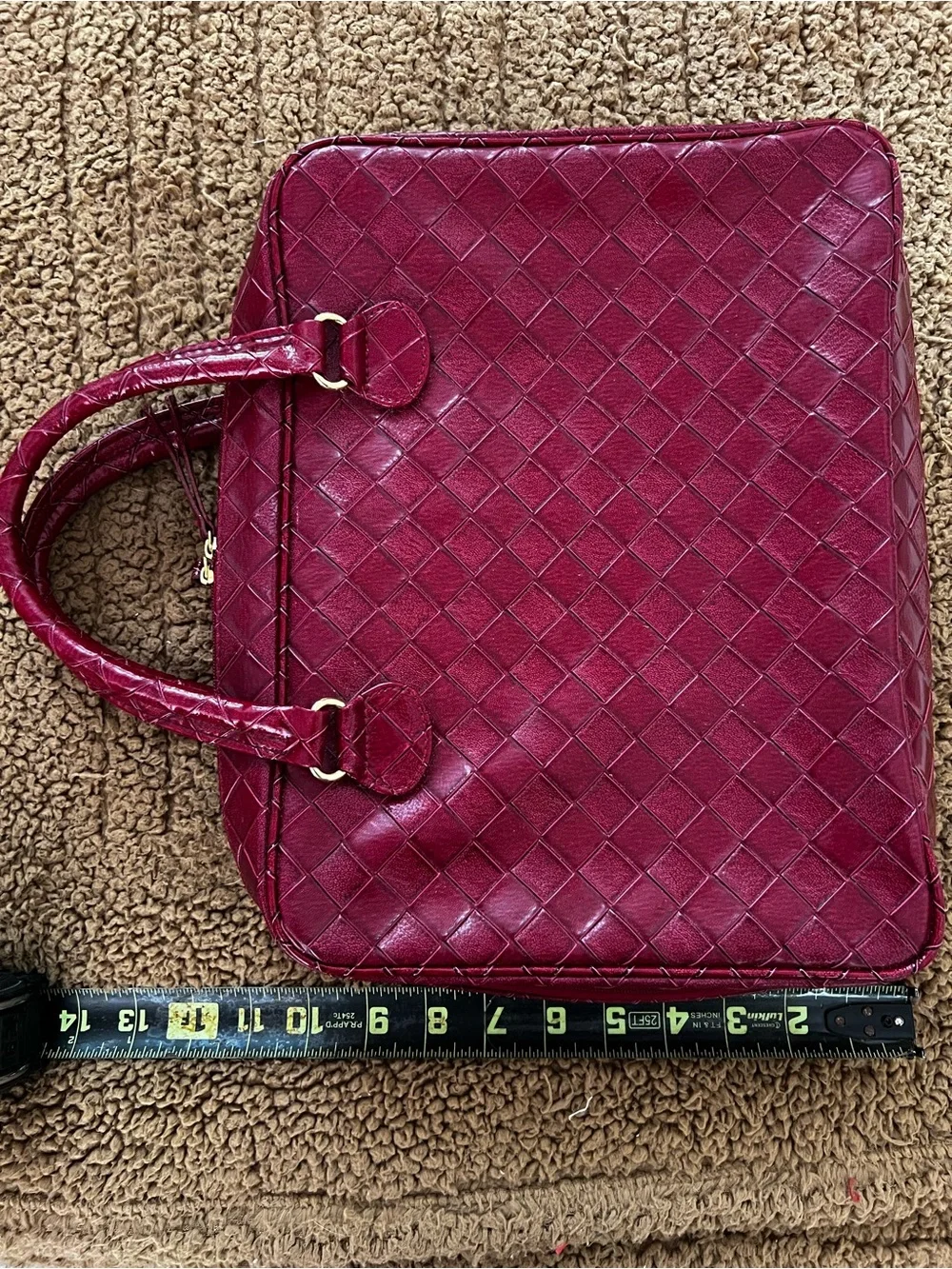 Estee Lauder Woven Laptop Bag in Deep Berry